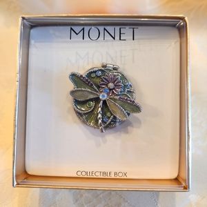 Monet Enamel Dragonfly Collectible Box New